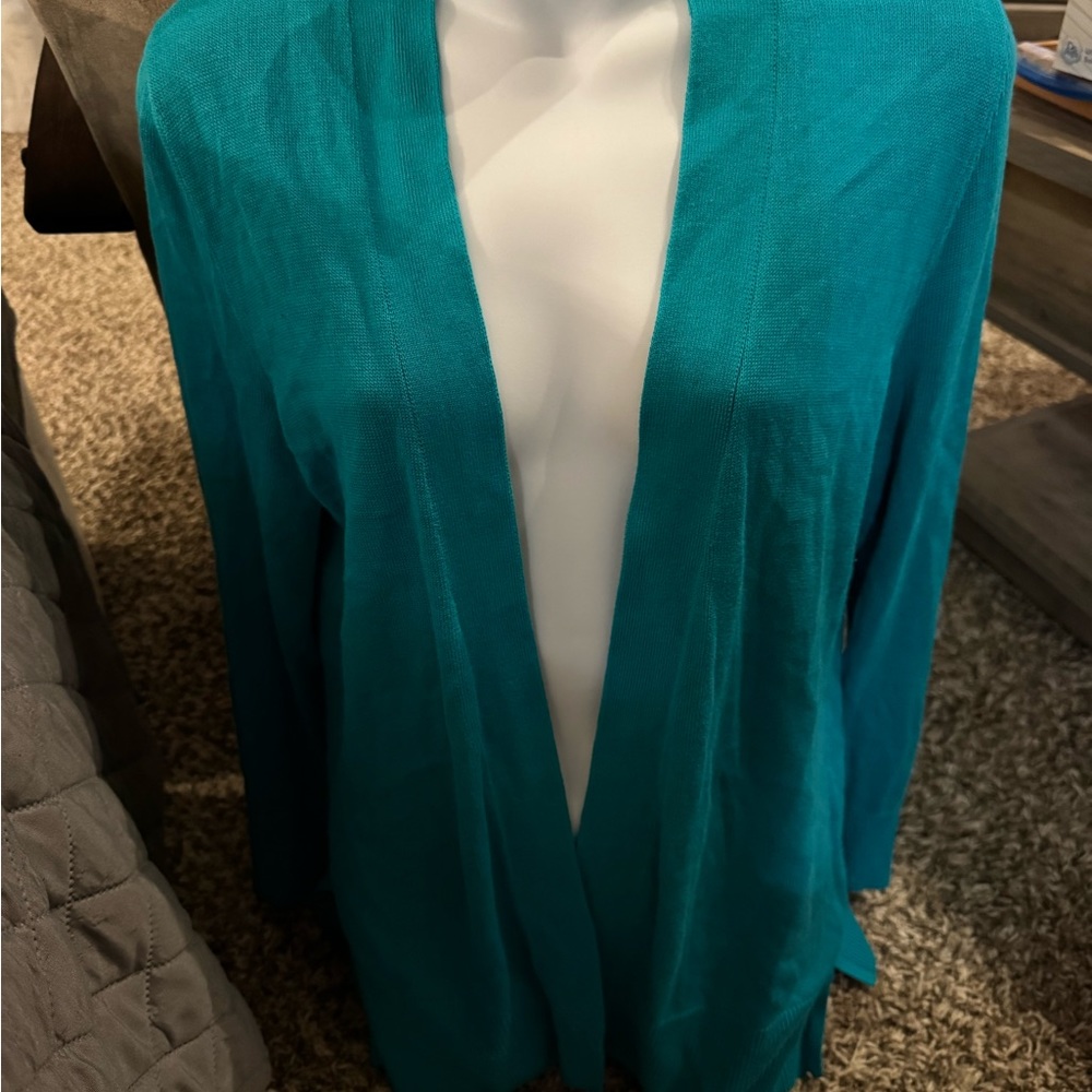 Croft & Barrow teal cardigan sz M